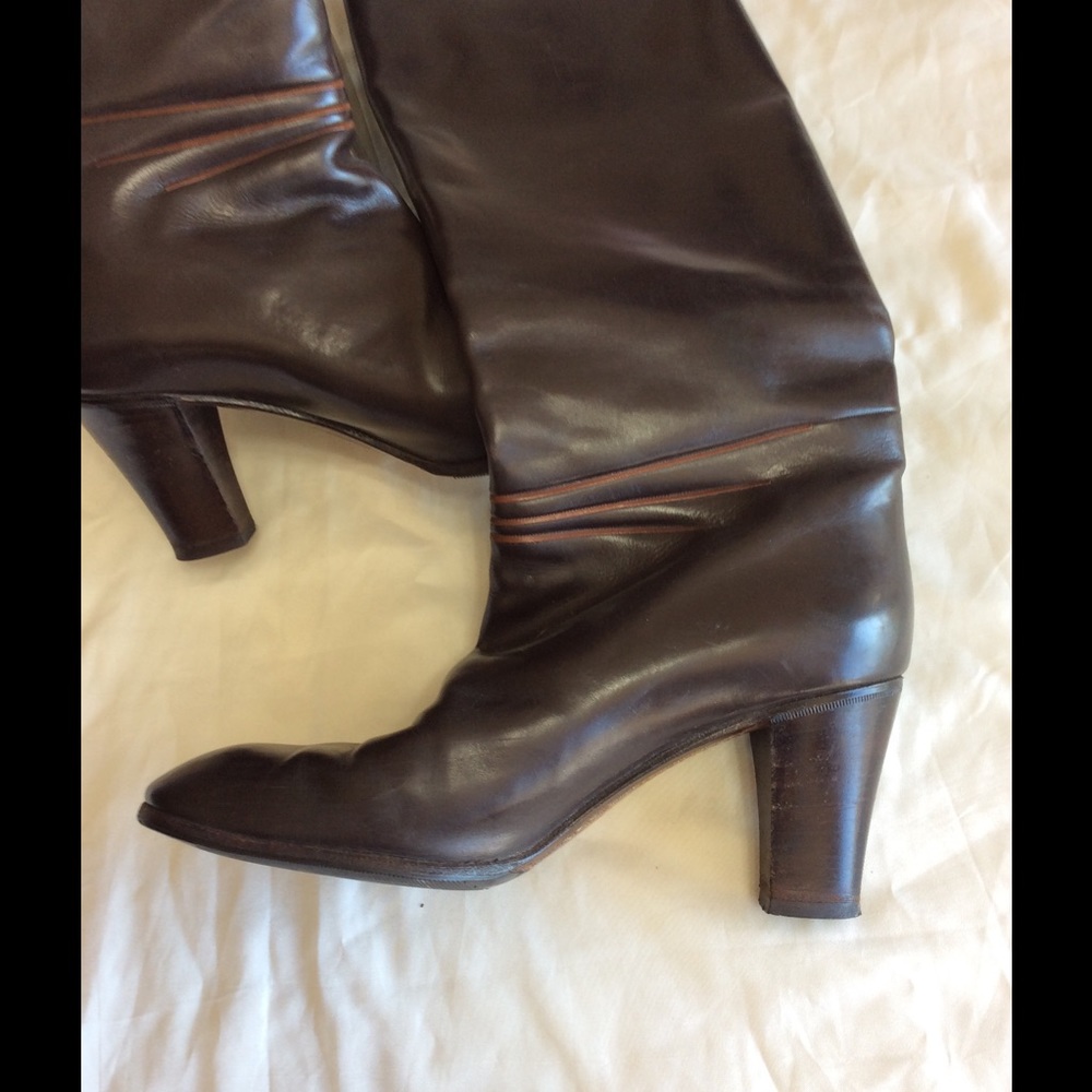 A. Testoni leather in/out boots